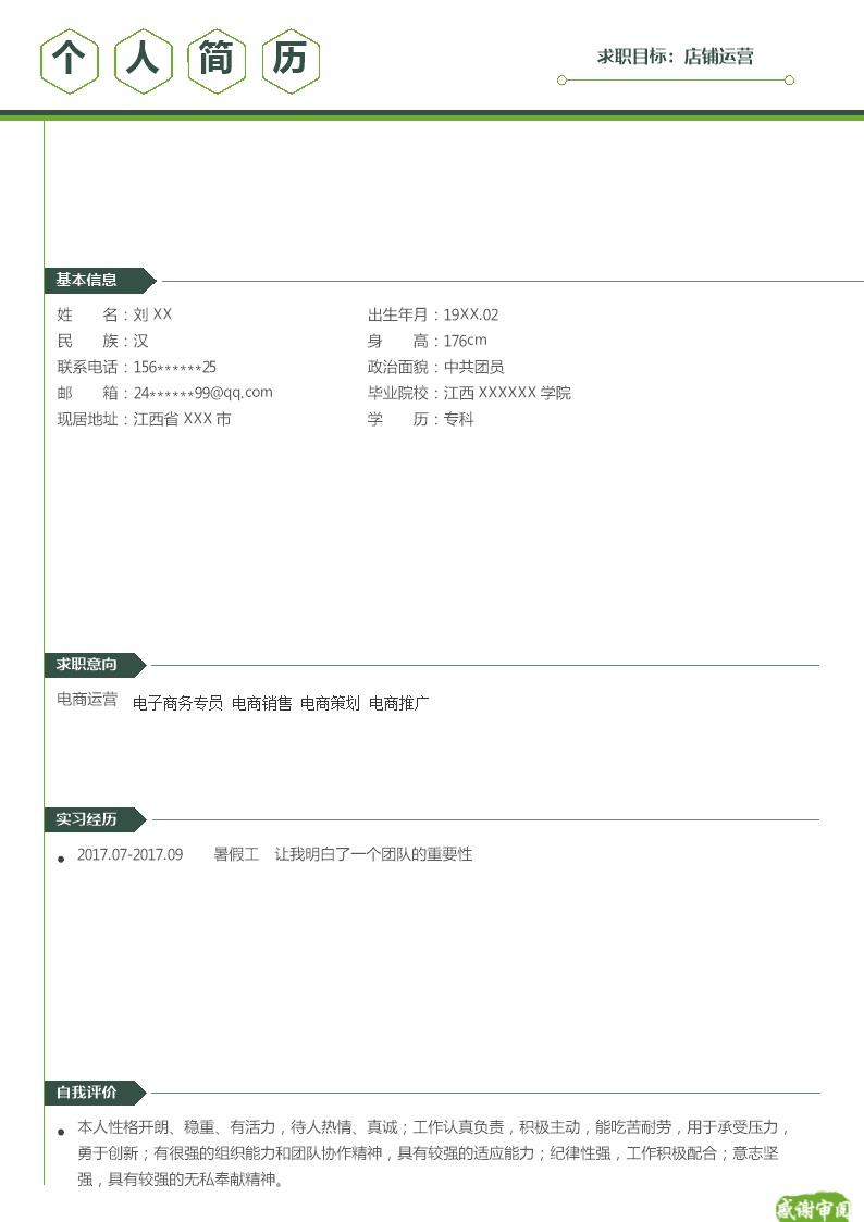 5840_电子商务相关岗位简历模板  - 电子商务简历模板